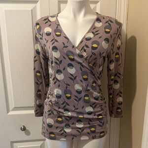 Boden Floral Wrap Blouse, Size 10